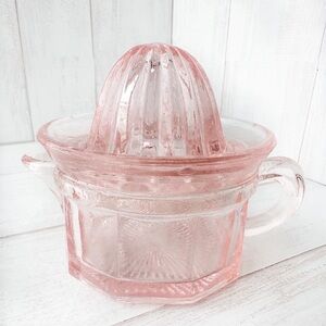Vintage Pink Glass 
Small Juicer with Pitcher